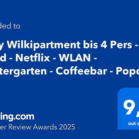 Cozy Wilkipartment Bis 4 Pers - Hund - Netflix - Wlan - Wintergarten - Coffeebar - Popcorn Verl Zewnętrze zdjęcie
